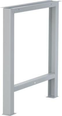 Schäfer Shop Select Fußgestell für Arbeitsplatte, nicht höhenverstellbar, T 665 x H 800 mm, lichtgrau RAL 7035