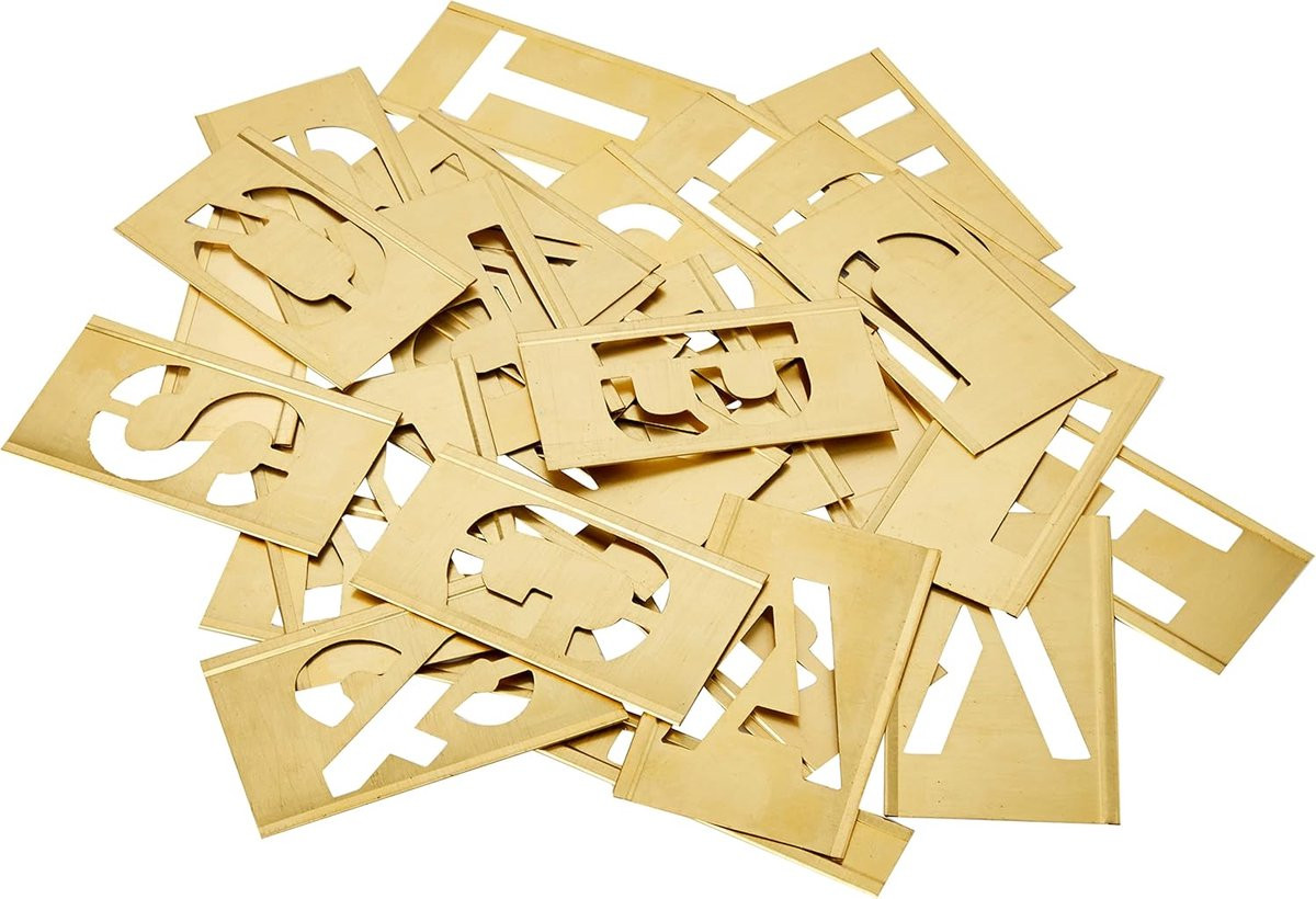 Messing Stencils Set met Decoratieve Letter Sjabloon van 2 Inch voor Schrijven
