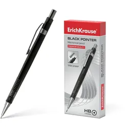 12 Druckbleistifte HB 0,5mm schwarz mit Radiergummi Bleistift Büro Schule Hobby