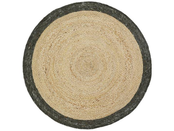 Teppich Josephina olive Gefleckt/Meliert Jute/Baumwolle 140 x 140 cm