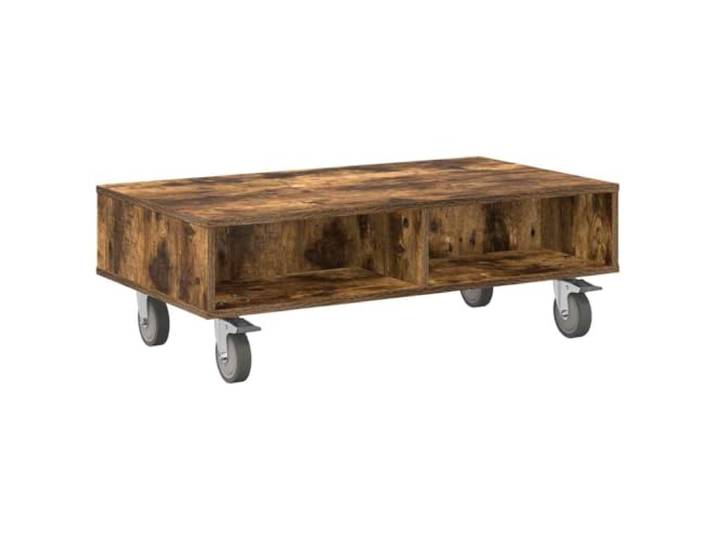 HAQWRDQSG Beistelltisch mit Rollen 90x50x30 cm Geräucherte Eiche Vielseitige Ablage für Wohnzimmer und Schlafzimmer mit leichtgängigen Rollen für flexible Nutzung im Alltag.