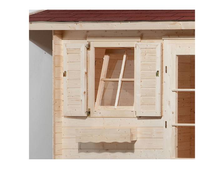 Weka Fensterladen mit Blumenkasten Holz Natur 69 × 79 cm