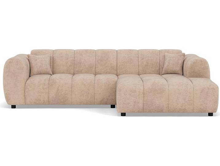 Lisa Design Curtis - canapé d'angle droit 4 places en simili \, Beige
