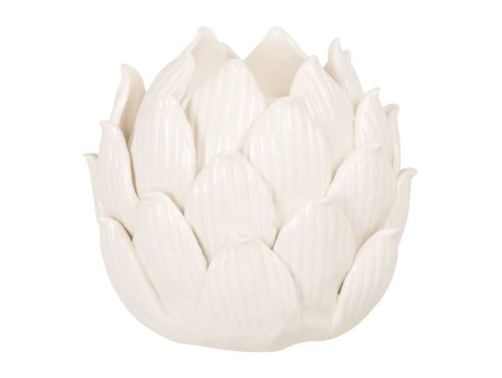 Windlicht Artischocke aus Dolomit, beige