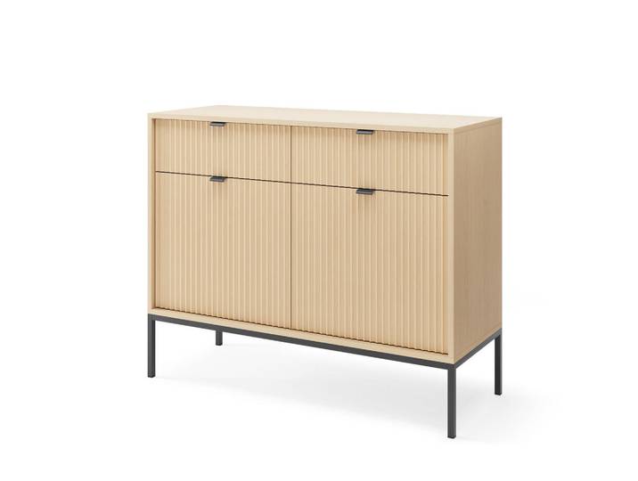 Komodee Sideboard Nanaimo Kom2 Profilierte Fronten Eiche Vicenza Eiche Vicenza, Eiche Artisan, 104x83x39 cm, Kleinmöbel, Kommoden, Sideboards