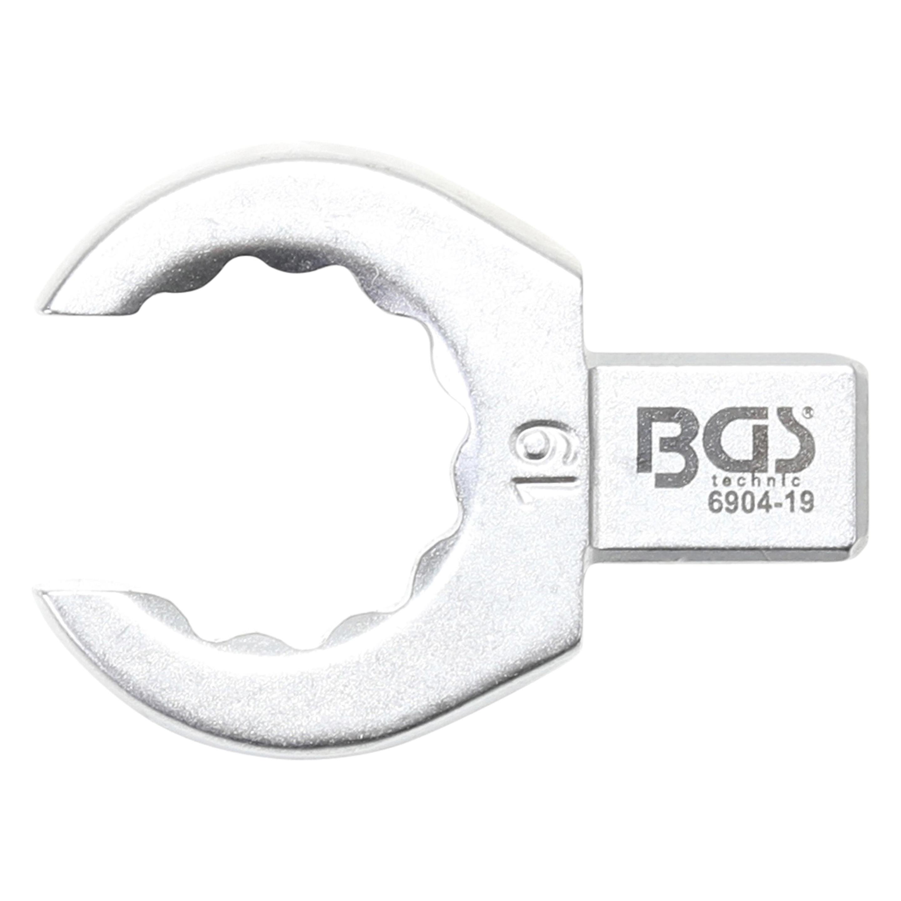 BGS Einsteck-Ringschlüssel offen 19 mm Aufnahme 9 x 12 mm (19 mm) (6904-19)