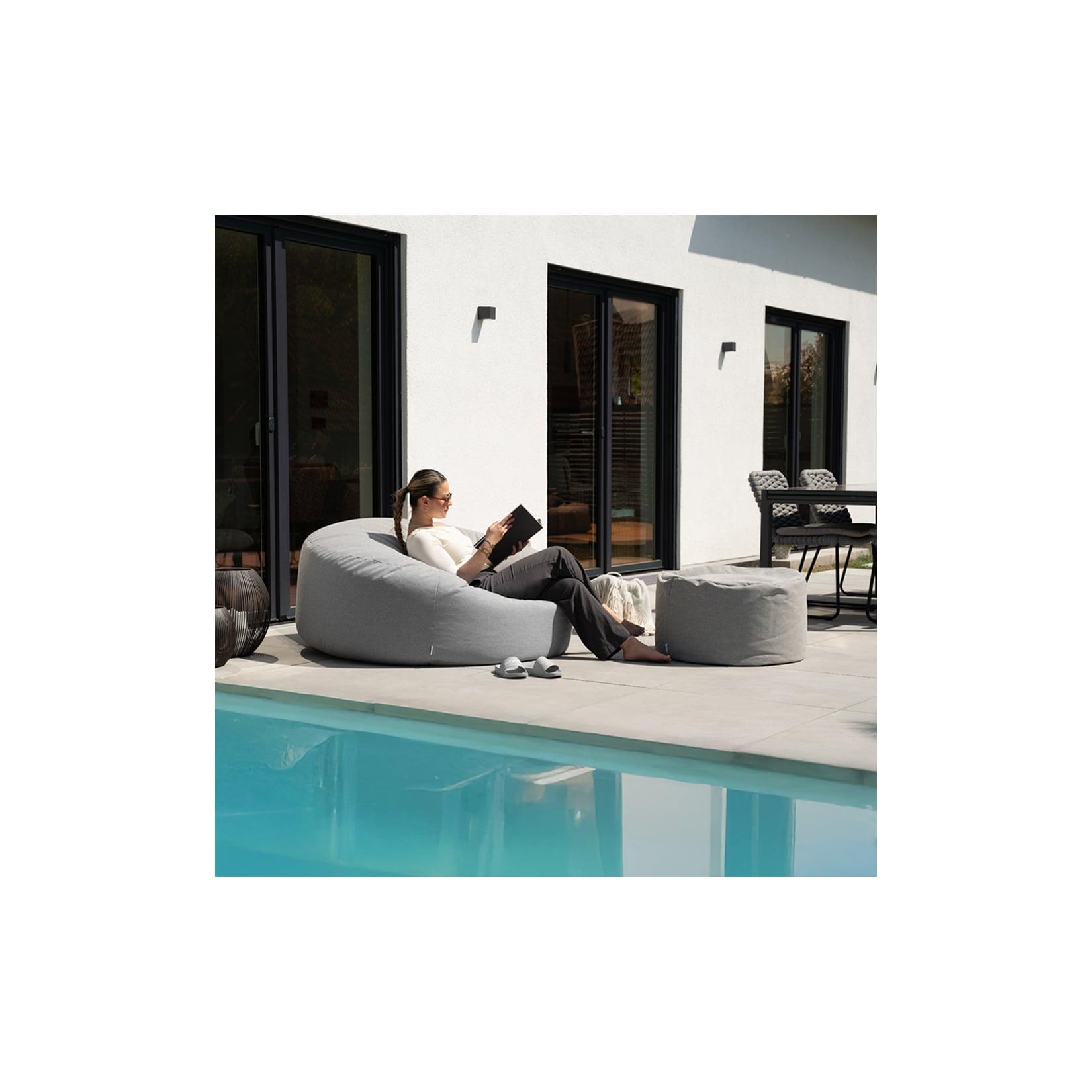 HOME DELUXE XXL Outdoor Sitzsack CLOUD Hocker - Anthrazit