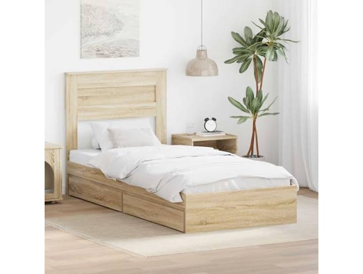 RJPLMFV Aufbewahrungsbett, 90 x 190 cm, Holzwerkstoff Mit Schubladen, Lattenrost inklusive, modernes Design, ohne Lattenrost, leicht zu reinigen