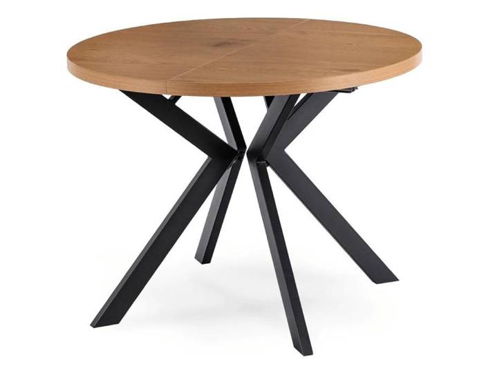 Table ronde extensible LUKAS 100-250 cm Chêne doré Style loft moderne