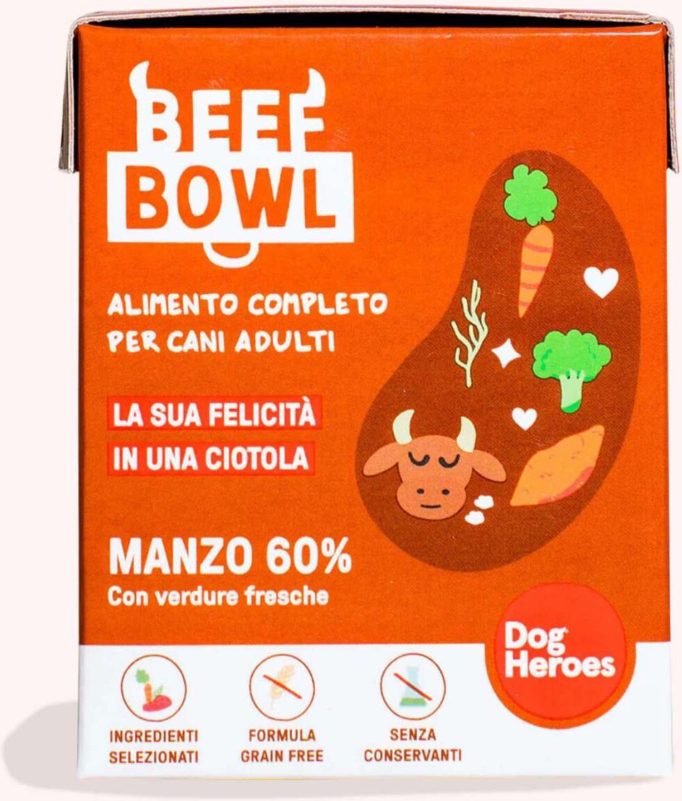 Dog Heroes Bowl Beef Manzo Cibo Fresco per Cani 390 g