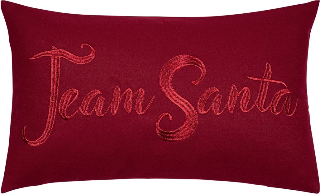 Dekokissen PAD "TEAM SANTA", rot (rot, schriftzug), B:30cm L:50cm, Wolle, Dekokissen_Sitzkissen_Kissenhüllen, Weihnachtsdesign mit Wiedererkennungswert – TEAM SANTA