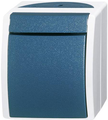 Busch-Jaeger 2601/7 W-53 Feuchtraum-Schalterprogramm Kreuzschalter Ocean Aufputz Blau, Grün 1 St.