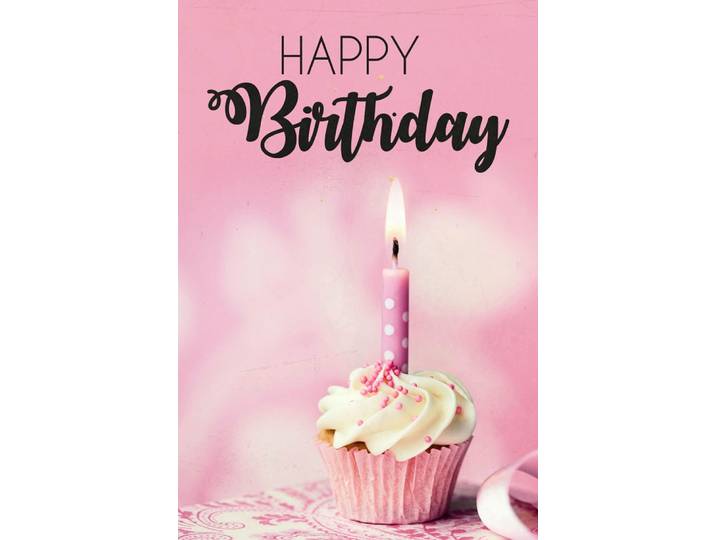 Metallbild QUEENCE Birthday Cupcake , weiss (farbe bild(er): weiß), B:30cm H:20cm, Bilder, Metallbild