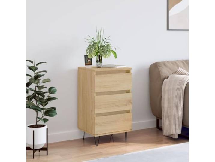 HEFZGDB Weißes Sideboard mit 3 Schubladen aus Holzwerkstoff und Metallbeinen, Modernes Sideboard mit Wandhalterung für sichere Befestigung, mit Stauraum für Wohnzimmer, Zeitloses