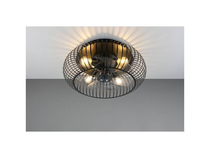 Zwarte ventilator Johanna Ø 61cm Trio - R66884032