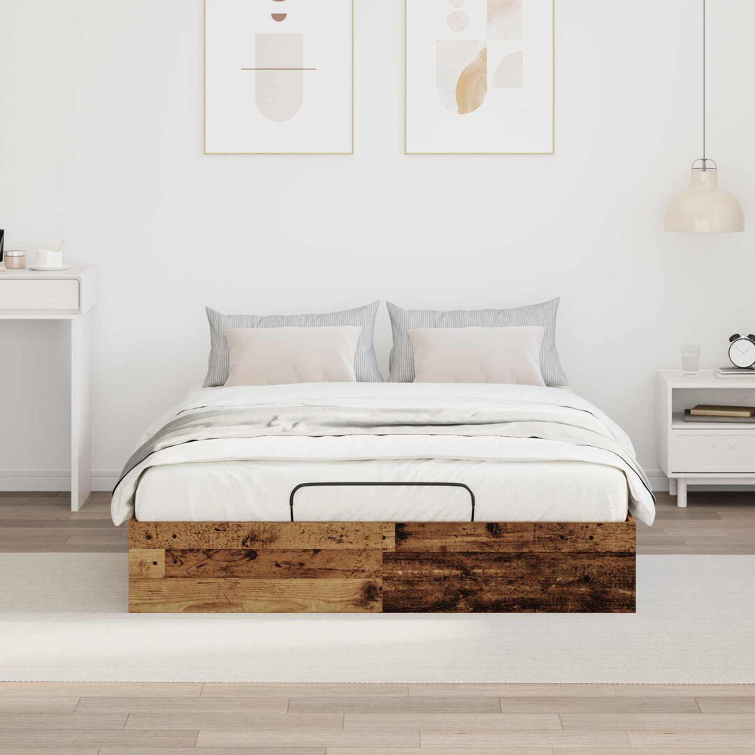Metro Bed Frame Old Wood European Double (140 x 200 cm)