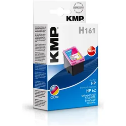 KMP, Druckerpatrone, H161 Tintenpatrone 3-farbig kompatibel mit HP C2P06AE No. 62 (C, M, Y)