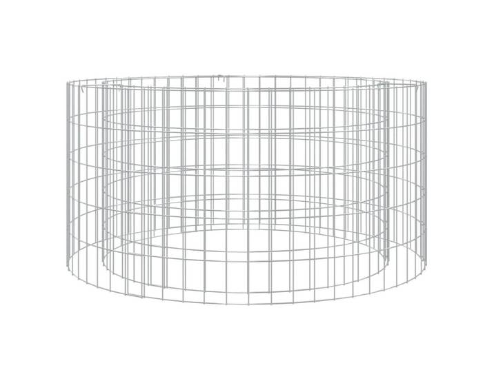 vidaXL Gabionen-Feuerstelle Ø 100 Cm Verzinktes Eisen, Silberfarben, Metall, Rechteckig, 100x50x100 cm, Gartenmöbel, Feuerschalen & Feuerkörbe