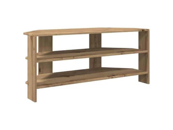 Eck-TV-Schrank, 102 x 40,5 x 45 cm, Eichenholz, handwerklich hergestellt 2 Regalböden, 100 x 39 x 1,5 cm, moderner Stil, nur für den Innenbereich, 15,5 kg, mattes Finish, Wohnzimmer