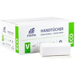 Fripa Handtuchpapier ECO, 250 x 230 mm, V-Falz, weiss 2-lagig, aus 100% Altpapier - 1 Stück (4012104, Haushaltspapier, Weiss