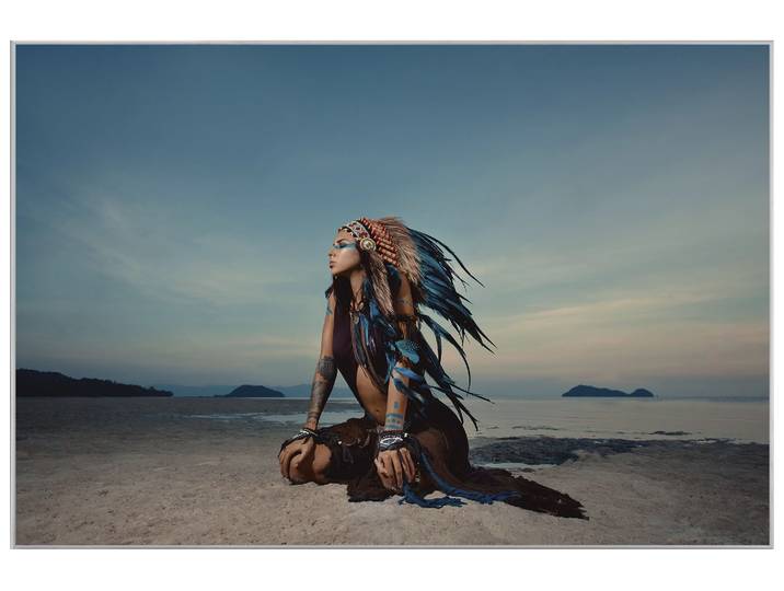 Bild mit Rahmen Indianerin image LAND