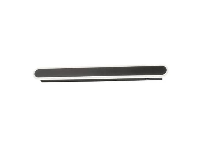 Fischer & Honsel Applique murale Stretto noir sable L : 60 cm\, l : 6 cm\, saillie du mur : 4\,50 cm commutable avec interrupteur 1 x LED 16\,0 W 2700 K incluse. 2300 lm EEG : F 30554