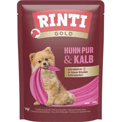Rinti Gold Huhn Pur & Kalb | 10x 100g Hundefutter nass