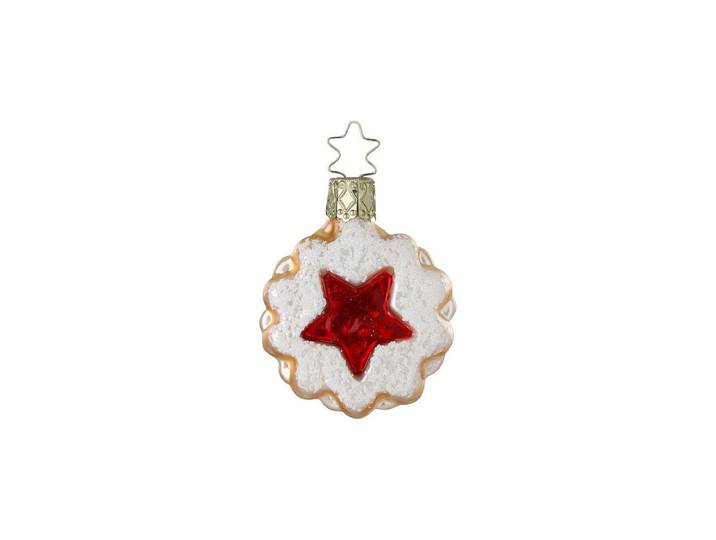 Weihnachtsbaumkugel INGE-GLAS Keks , rot (bunt), Weihnachtsbaumkugeln, Weihnachtsbaumkugel