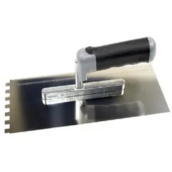 Hufa Distanzkelle 2K Griff 280x130mm mit 45 Grad gebogener Zahnung 10x10mm