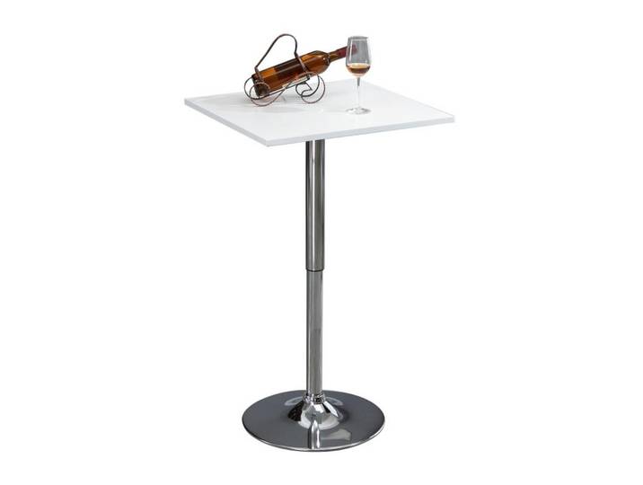 Homcom Bartisch Höhenverstellbar Stehtisch mit Drehbar Tischplatte für Wohnzimmer, Weiß, Holzwerkstoff, 60x91x60 cm, Esszimmer, Barmöbel, Bartisch