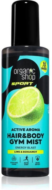 Organic Shop Sport Lime & Bergamot brume rafraîchissante corps et cheveux 200 ml