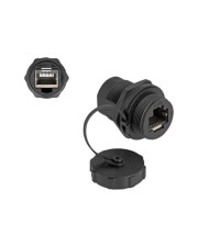 Delock RJ45 Cat.6a Kupplung mit Verschlusskappe IP67 staub- und wasserdicht Netzwerk CAT 6a (87246)