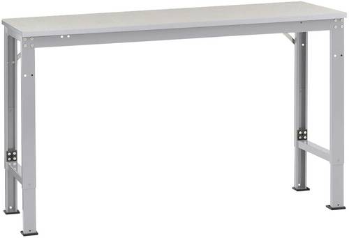 Manuflex AU7037.9006 Arbeits-Grundtisch UNIVERSAL Spezial mit Kunststoffplatte, BxTxH = 1250x800x722-1022mm Alusilber