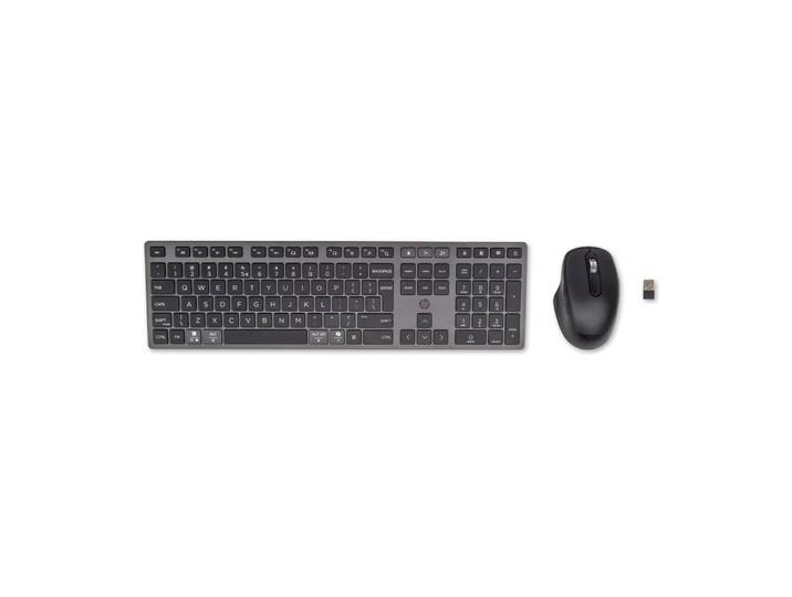 HP Ensemble clavier et souris sans fil rechargeables multi-appareils 720, Sans fil, USB + Bluetooth, Clavier mécanique, QWERTY, Noir, Souris incluse 9