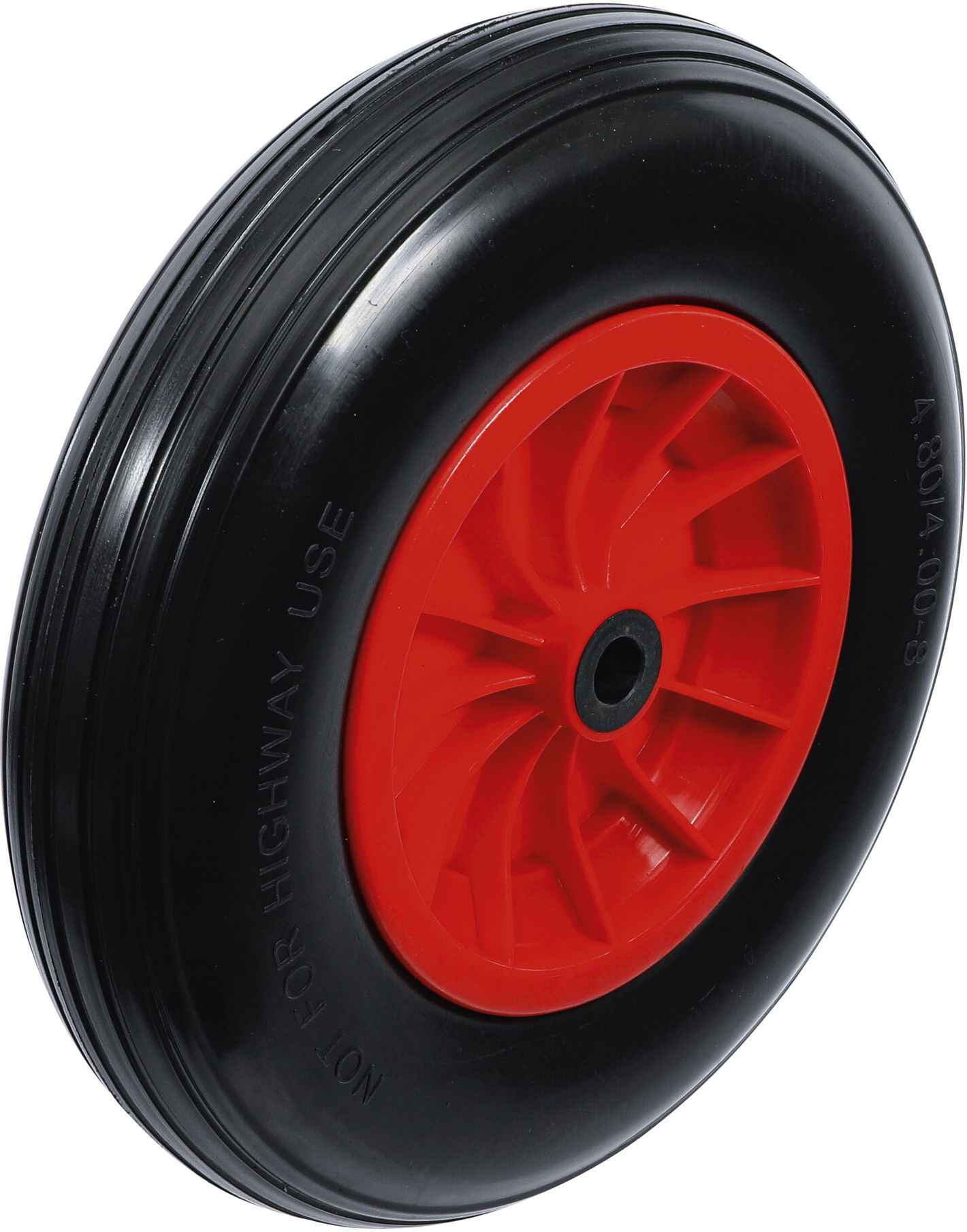 BGS Do it yourself Schubkarrenrad PU, rot/schwarz 400 mm (80655)