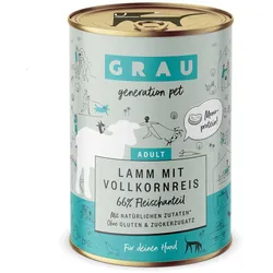 grau Hund 400 Gramm Hundenassfutter Sparpaket 12 x 400 Gramm Lamm mit Vollkornreis
