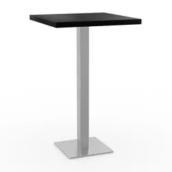 BIG Möbel GmbH Gastro Stehtisch 60x60 cm | Dunkle Holzoptik | Edelstahlgestell