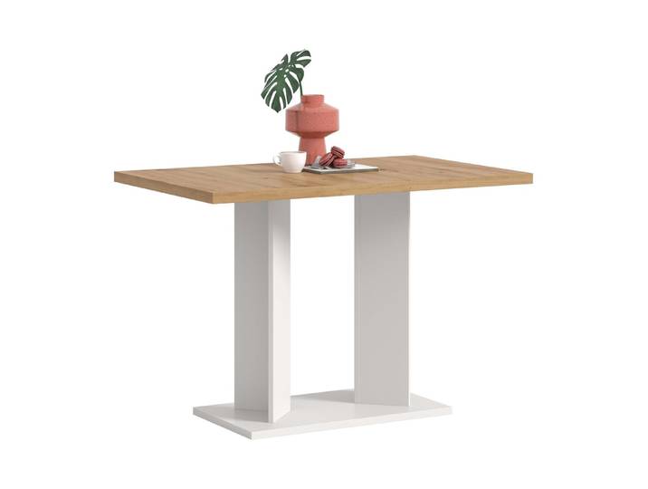 furnling Esstisch Gusto, stabiles Doppelsäulen-Gestell, ummantelte Tischkante, Breite 110 cm