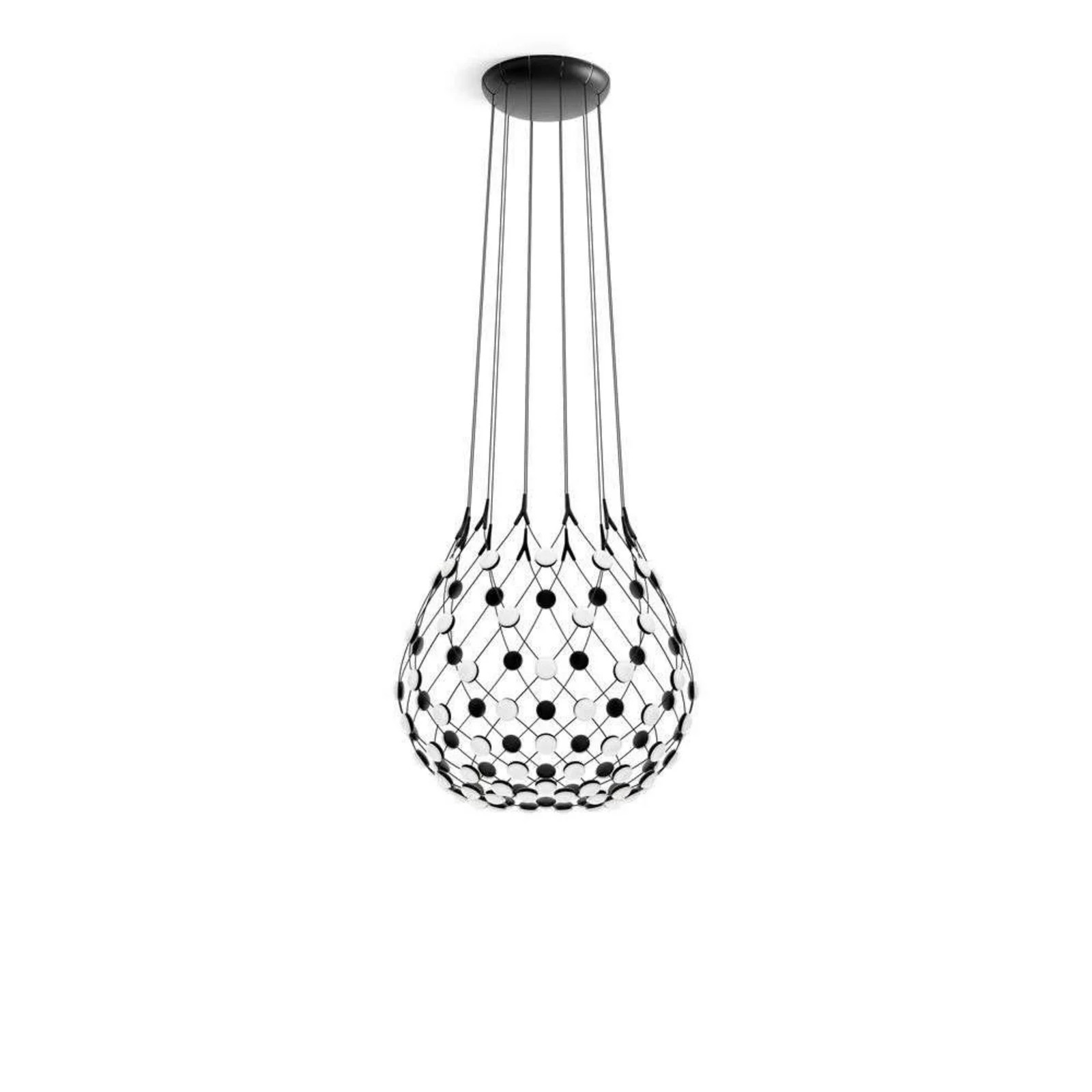 Luceplan Mesh hanglamp met Wireless Kit, zwart, Ø 80 cm
