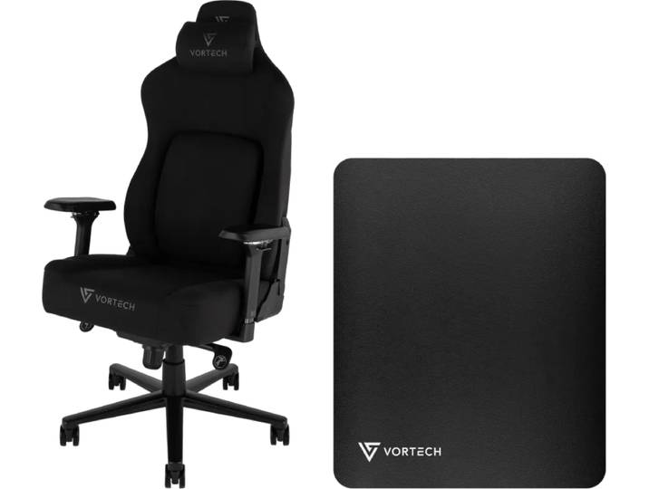 Vortech Prestige Gamestoel Zwart + Vortech Vloermat Zwart