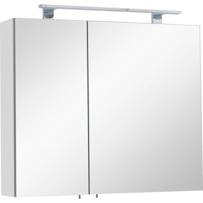 Spiegelschrank OPTIFIT "Yukon", weiß, B:80cm H:72cm T:17,6cm, Holzwerkstoff, Schränke, Spiegelschrank