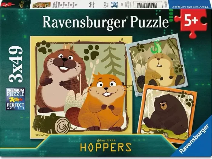 Ravensburger 120043621 Disney Pixar: Ab in die Wildnis 3 × 49 Teile