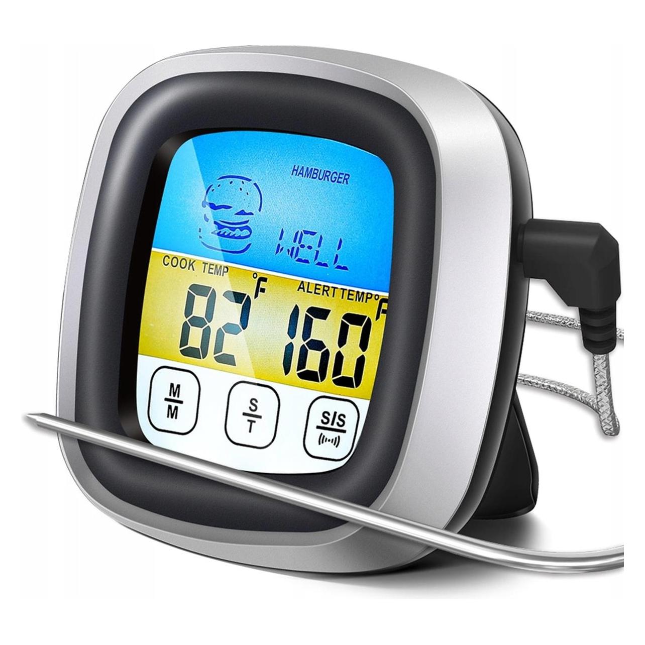 Retoo Küchenthermometer für Fleisch, Backofen, Räucherkammer, Grill und Fisch, 250 °C + Sonde (61315327)