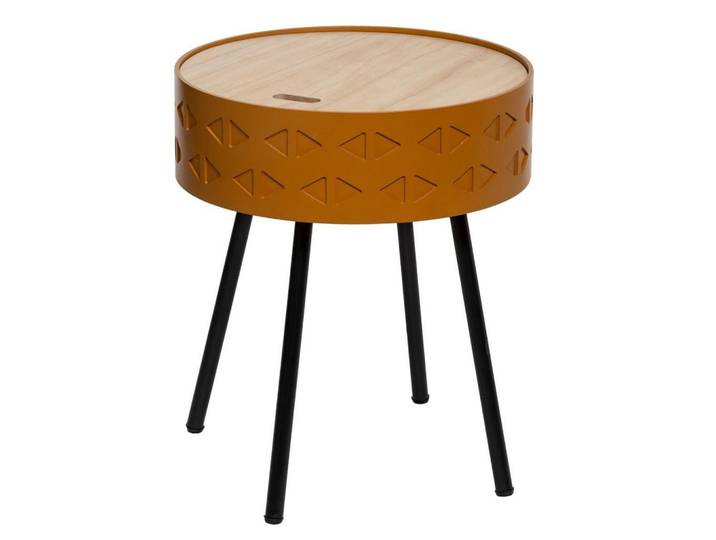 Atmosphera Createur d´interieur Couchtisch rund, Braun, Schwarz 38,5/45,5, Metall, 38.5x45.5x38.5 cm, Wohnzimmer, Wohnzimmertische, Beistelltische