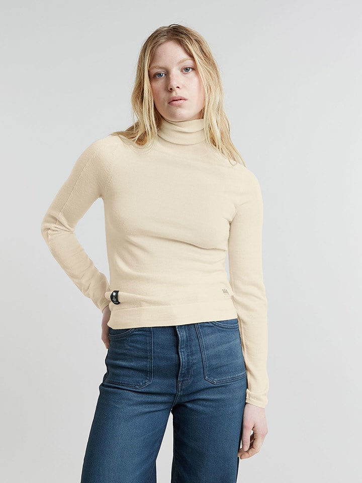 G-Star Rollkragenpullover in Creme - S