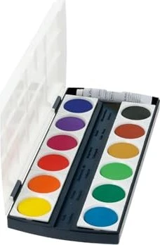 Herlitz Deckfarbkasten ST12, 12 Farben, aus Kunststoff
