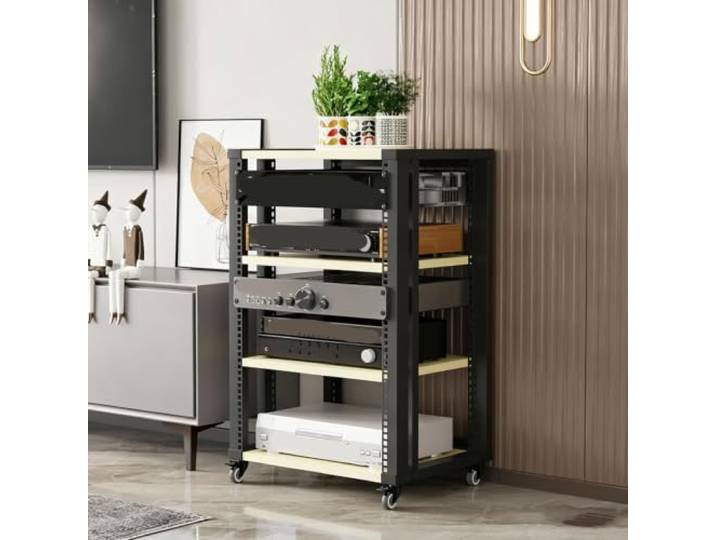 ZSCNYHMT Audio Rack, Verstellbares Mehrstöckiges Regal Audioausrüstung Flexible regalaufteilung, verstärkter rahmen, aufbewahrung für verstärker, receiver und mediengeräte