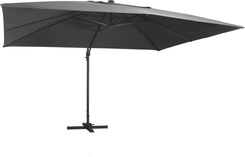 Maison Exclusive - Ampelschirm mit LED-Beleuchtung Alu-Mast 400x300 cm Anthrazit