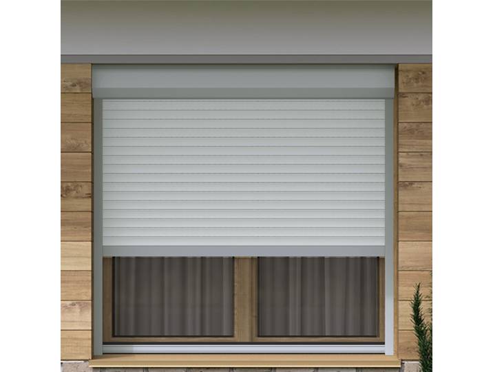 Vorbaurollladen elektrisch nach Maß 90x130cm ALU 37 mm, silber