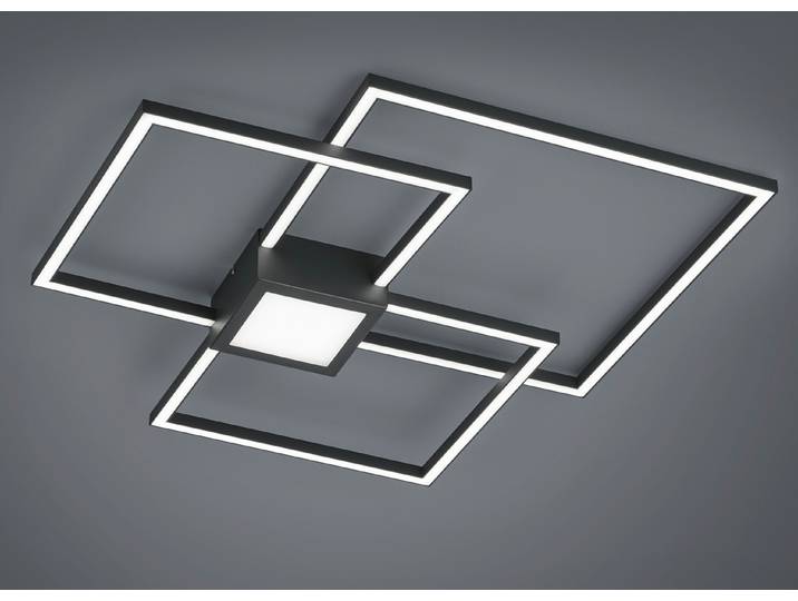 Große LED Deckenleuchte HYDRA dimmbar & extra flach, Chrom 65 x 65cm
